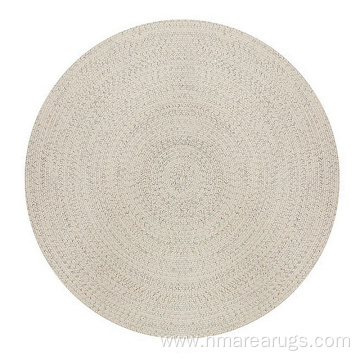 white ivory Round patio outdoor carpet rugs